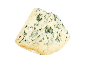 Blue cheese on a white background