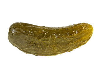 Marinated pickled cucumber isolated on white background
