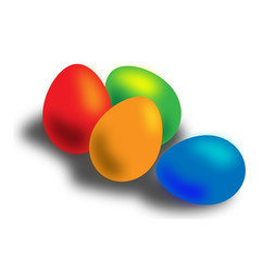 Colored Easter eggs illustration isolated on white 