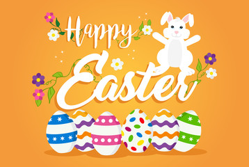 Happy Easter card design for spring holiday