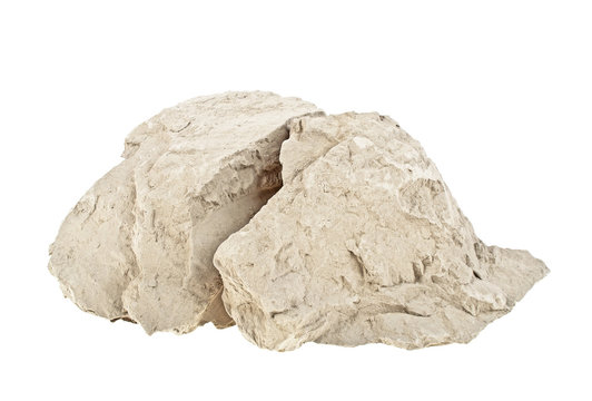 Piece of old cement isolated on white background