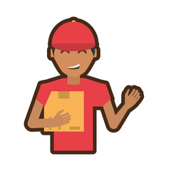 delivery man package service vector illustration eps 10