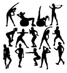 Weightlifter Silhouettes, art vector silhouettes design