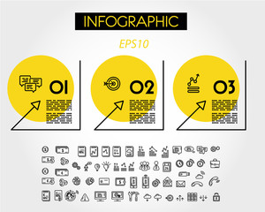 yellow linear infographic triangular corners