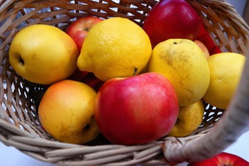 apples in a wicker basket