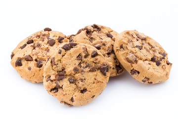Cookies nuts on the  isolated on white background.