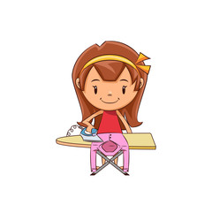 Girl ironing