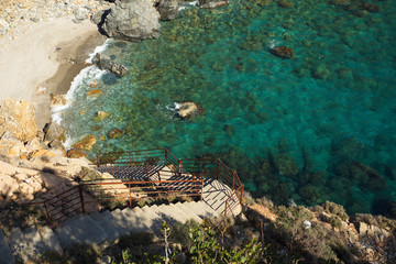 Stairs leading to sea