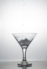 a glass of water