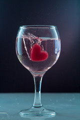 Pure water pouring into a transparent glass