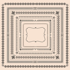 Unique vector frames and borders. Vintage style.
