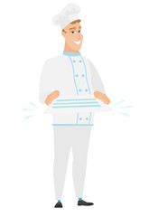 Chef cook holding a contract vector illustration