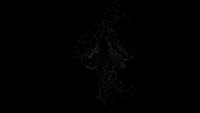 Computer graphics girl ballerina doing fouet in slow motion