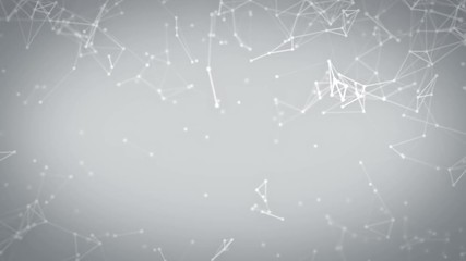 Abstract Technology And Science Background with copy space. white Abstract background of technology network. Animation of rotation and flying abstract glowing lines and flicker dots linking network - Powered by Adobe