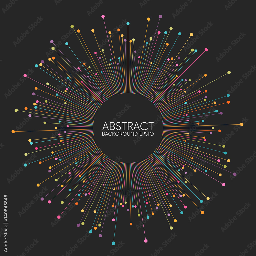 Poster abstract colorful thin lines background with place for your content