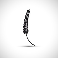 Black wheat icon vector illustration Flat black wheat symbol wheat logo