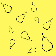 simple pattern  with silhouette or black pears