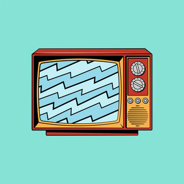 Retro TV Vector Illustration Pop Art Style