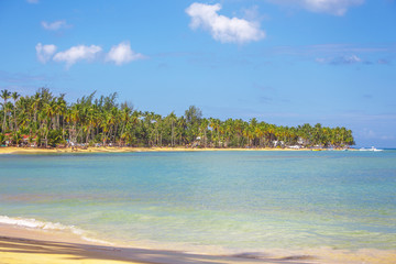Paradise on Earth. Caribbean empty sandy beach. 