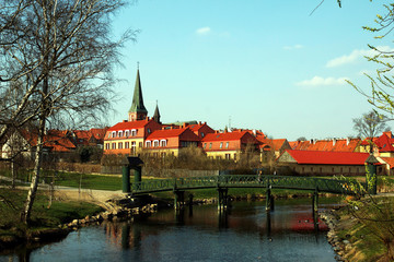 Panorama of the Elk city, Masuria, Poland