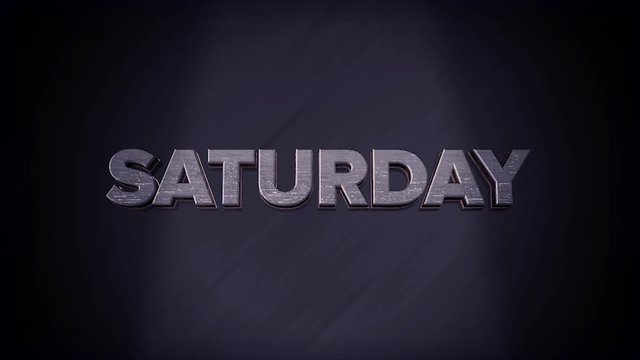 Motion Graphics 3D Animated Movie Text -Saturday