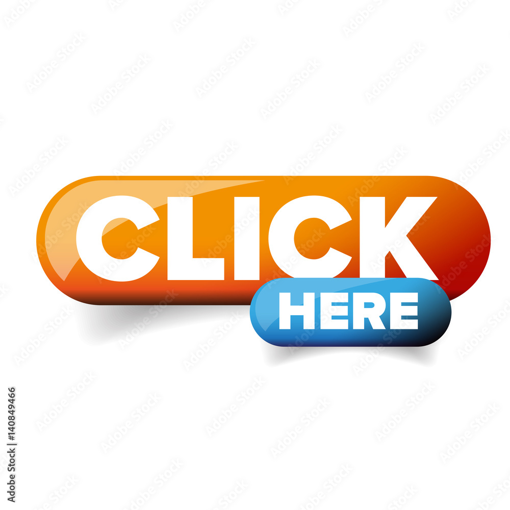 Poster click here button vector