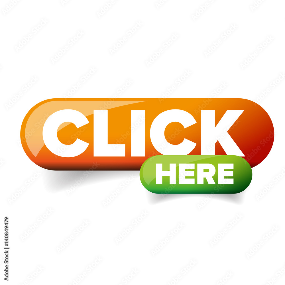 Poster click here button vector