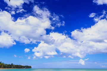 Nature background of blue sky with white clouds