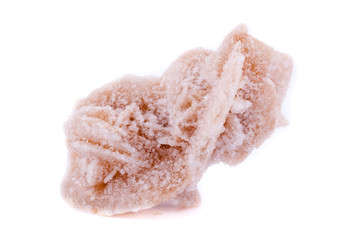 Macro mineral stone Rose winds on a white background