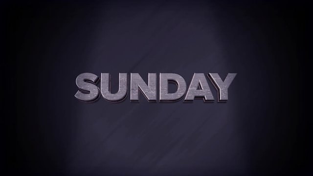 Motion Graphics 3D Animated Movie Text -Sunday