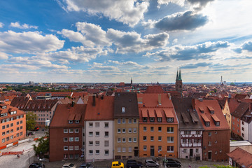 Obraz premium Aerial view of Nuremberg cityscape
