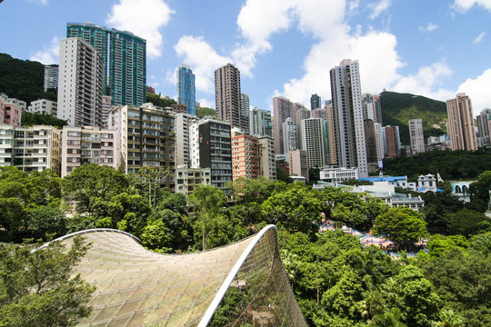 Aerial View Over Hong Kong Park