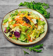 Fresh salad from lettuce leaves