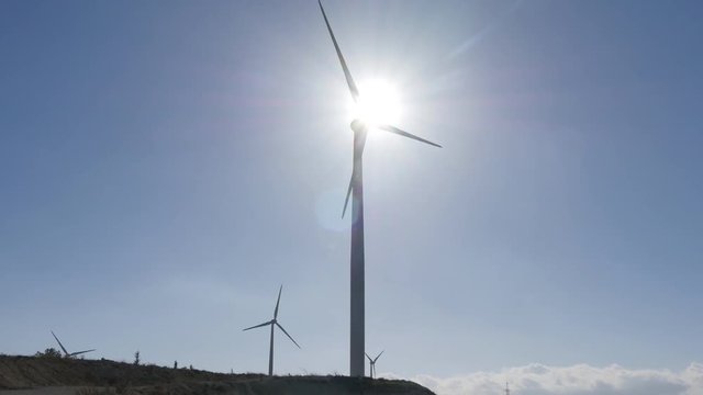 Wind turbines. Eco power concept