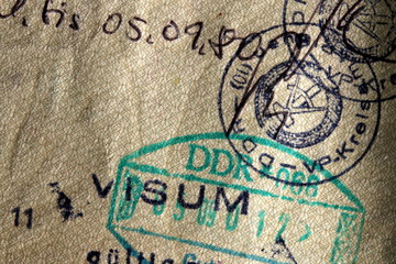 German Democratic Republic, Visum und Einreisestempel der DDR in einem österreichischen Reisepass