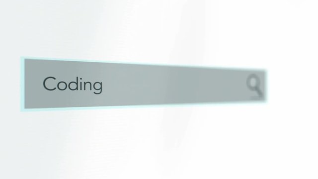 Search Bar Screen close up of Coding Search