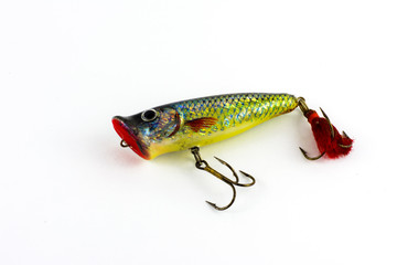 Exhibition of pirated copies of fishing metal spoon baits.