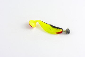 Exhibition of pirated copies of fishing metal spoon baits.