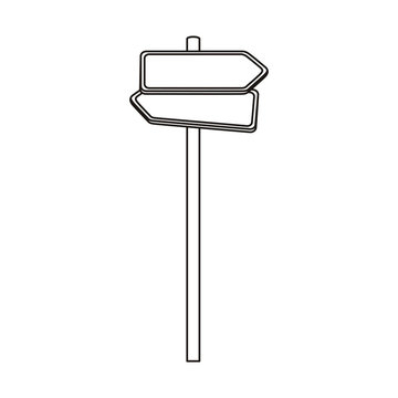 silhouette metallic multidirection board road signs set vector illustration