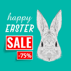 Happy Easter. Easter Eggs and Ears Vector. For flyers, invitation, posters, brochure, banners.