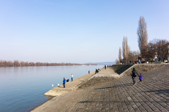 The South Bank Of River Danube In The Dorcol District Of Belgrade 