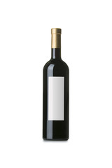 Red Wine on White Background with Blank Label