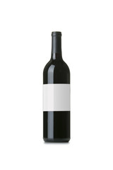 Red Wine on White Background with Blank Label