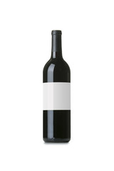 Red Wine on White Background with Blank Label