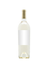 White Wine on White Background with Blank Label