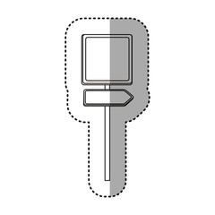 Obraz premium sticker silhouette metallic square shape traffic sign with direction board set vector illustration