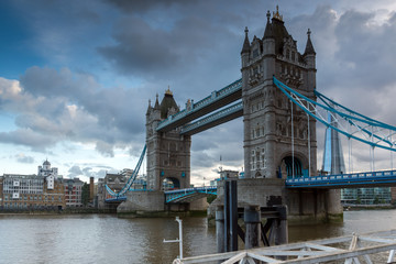 LONDON, ENGLAND - JUNE 15 2016: Sunset view of Tower Bridge in London, England, Great Britain