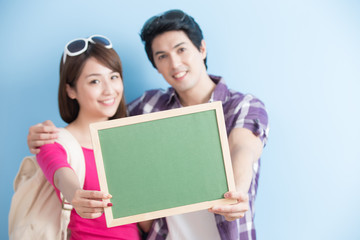 couple show chalkboard