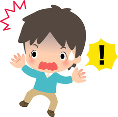 とても驚いている男性