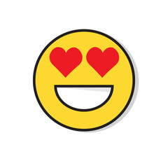 Yellow Smiling Face Positive People Emotion Icon